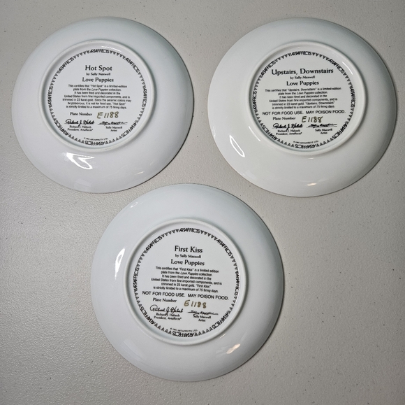 Set of 5 limited edition Love Puppies Plates. - Picture 7 of 10